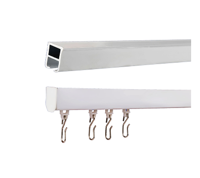 Durable hospital curtain track rail with smooth-glide hooks for medical privacy curtains
