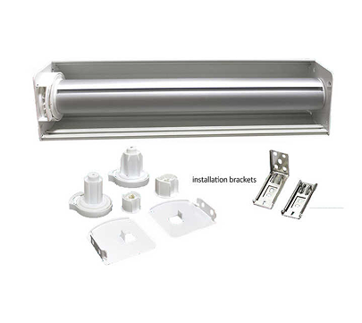 Zebra blinds channel kit with brackets and roller mechanism
